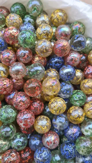 150 Biglie di vetro 1.6cm vintage anni 70 80 90
