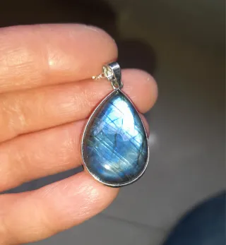 Colgante Labradorita Extra con Cadena Plata 925.