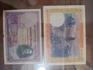 Lote 2 Billetes: 100 y 50 Pesetas Banco de España