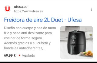 Freidora de aire Ufesa Duet