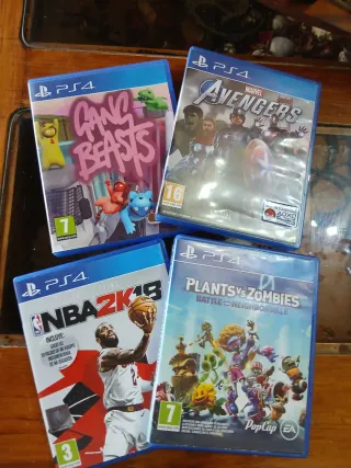 Lote 4 Juegos PS4: Gang Beasts, Avengers, NBA 2K19