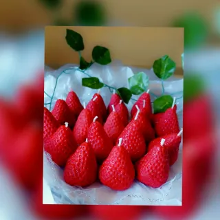 5 Velas em formato de Morango