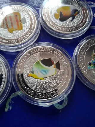8 Monedas Burundi Peces Marinos
