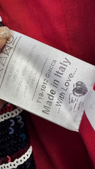 Blazer Giacca Paillettes Blu, Rosso con tasche