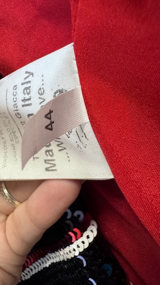 Blazer Giacca Paillettes Blu, Rosso con tasche