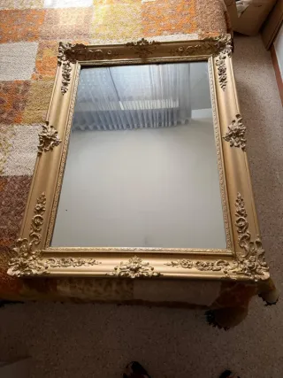 Espejo Rococó Madera Dorado Pan de Oro