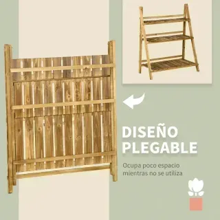 Estantería de madera de 3 niveles
