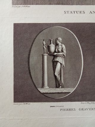 Incisione Mongez - Statua Urania e Vesta - Bertaux