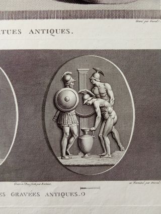 Incisione Mongez - Statua Urania e Vesta - Bertaux