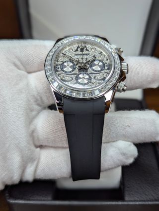 Reloj Seiko Mod Daytona Oyster Gris Plateado Negro