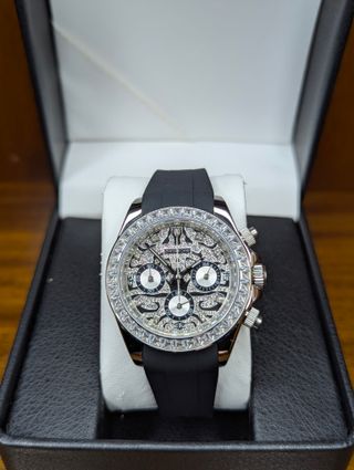 Reloj Seiko Mod Daytona Oyster Gris Plateado Negro