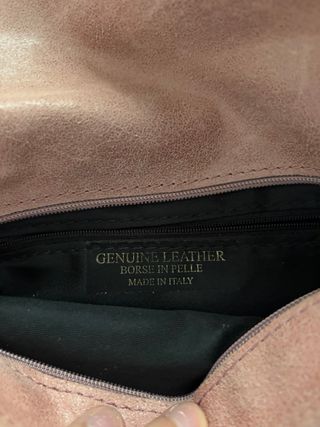 Bolso piel italiano rosa palo