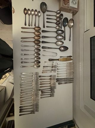 Lote 79 cubiertos bañados en plata