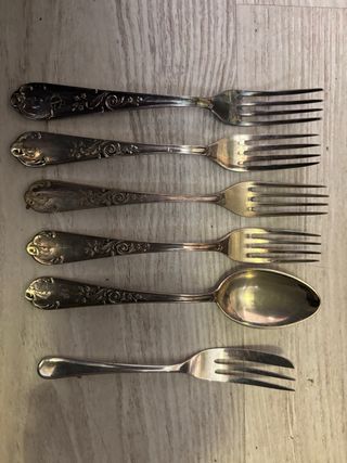Lote 79 cubiertos bañados en plata