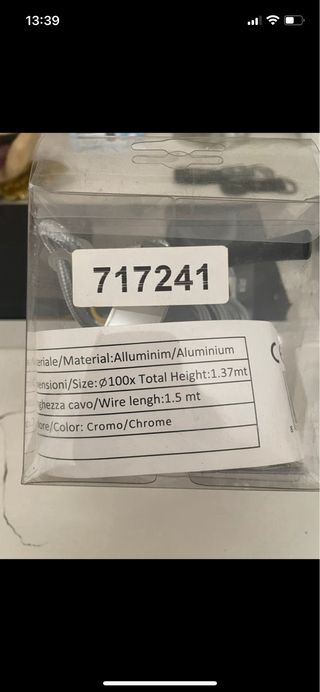 Portalámparas con cable plateado