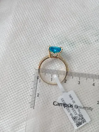 Conjunto Anillo y Pendientes Azul y Dorado