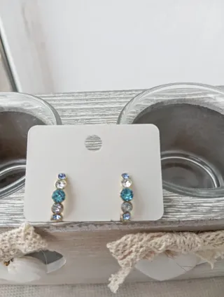 Conjunto Anillo y Pendientes Azul y Dorado
