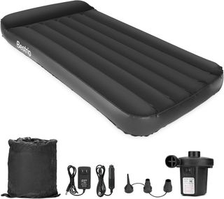 Cama Inflable Camping Individual Negra
