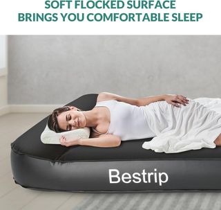 Cama Inflable Camping Individual Negra