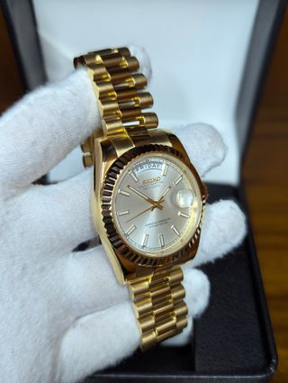 Reloj Seiko Mod Daydate Presidential Dorado Blanco