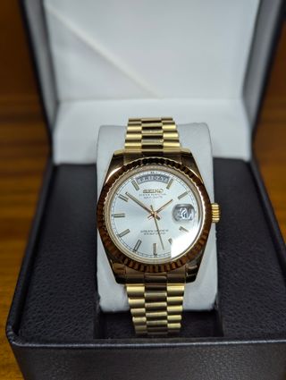 Reloj Seiko Mod Daydate Presidential Dorado Blanco