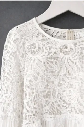 Camisa Gasa Encaje Blanca. Sólo puesta una vez