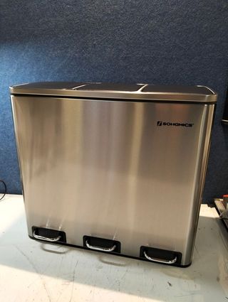 Cubo de Basura 3 x 18 L Acero con Pedal y Tapas Suaves SONGMICS LTB54NL