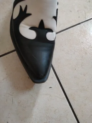 Stivali cowboy pelle bianchi e neri n.37