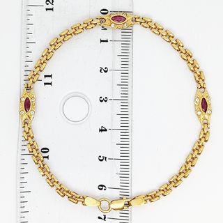 Pulsera Oro 18k Rubíes y Circonitas