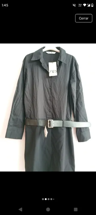 Vestido Zara negro con cinto Talla M