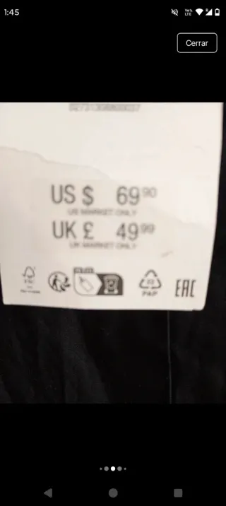 Vestido Zara negro con cinto Talla M