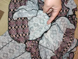 Falda estampada rosa y morada