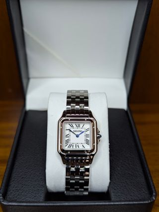 Reloj Seiko Mod Panthère Gris Plateado Blanco Azul