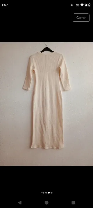 Vestido Zara ajustado blanco Talla S