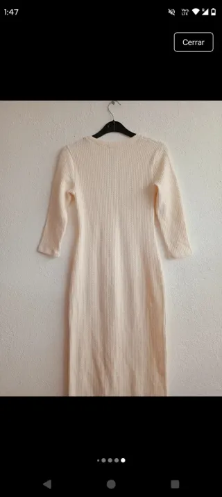 Vestido Zara ajustado blanco Talla S
