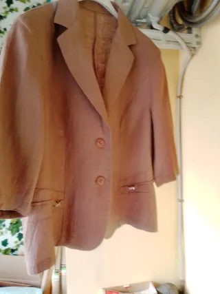 Giacca in puro lino beige