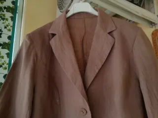 Giacca in puro lino beige