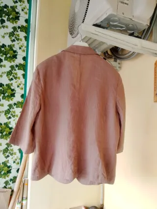 Giacca in puro lino beige