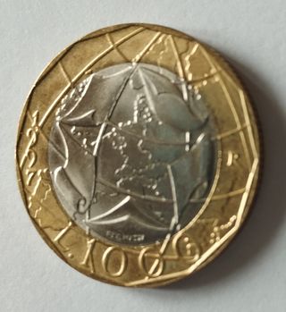 Moneta 1000 Lire Italia 1997 Errori