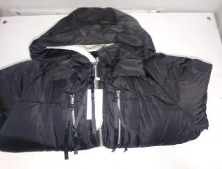 Parka Negra Mujer con Capucha Forrada