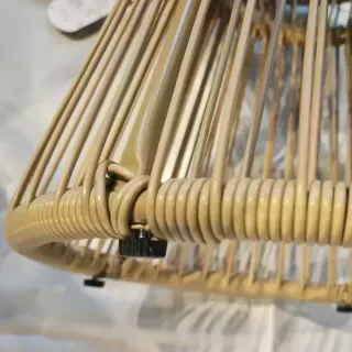 Mesa Ratán Beige Cristal Ø40x42cm