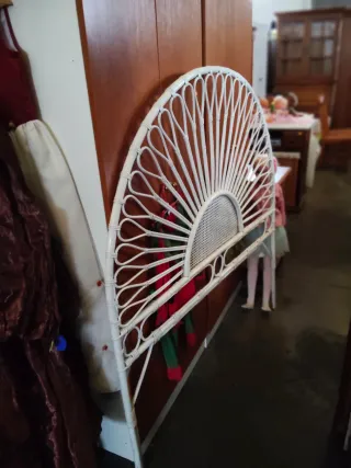 Cabecero Cama Mimbre Blanco