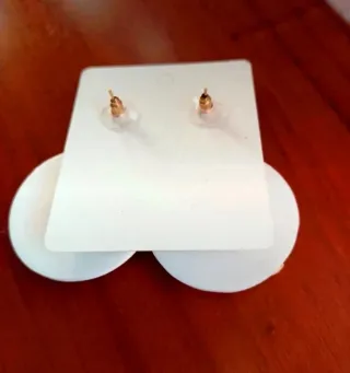 Pendientes Aro Arcilla Flores Rojos. Sin estrenar