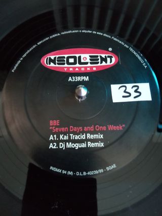 BBE - SEVEN DAYS AND ONE WEEK - VINILO REMEMBER