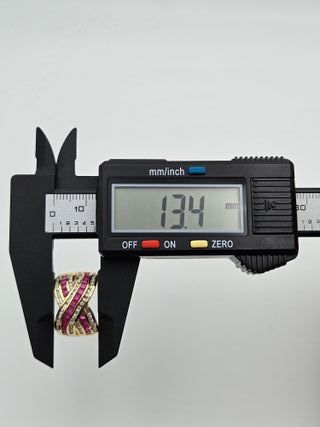 Anillo Oro 18K Diseño Central con Diamantes T-15