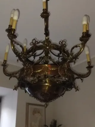 Lampadario vintage oro