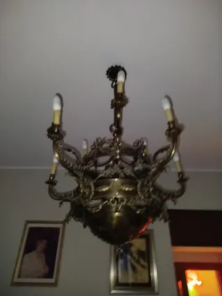 Lampadario vintage oro