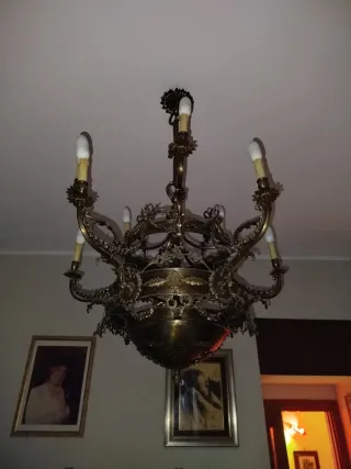 Lampadario vintage oro