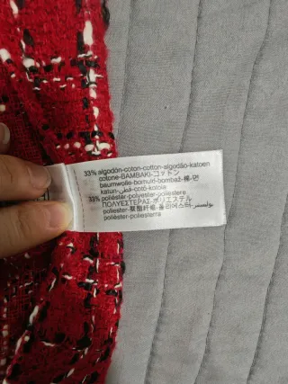 Falda pantalón Zara cuadros roja y negra