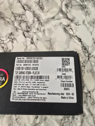 Placa Base ASUS TUF GAMING B760M-PLUS D4